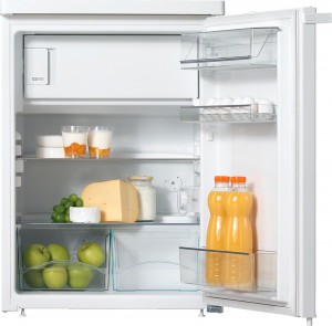 Stand-Kühlschrank mit Gefrierfach für praktisches Kühlen und Gefrieren auf kleinstem Raum.