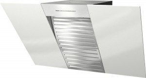 Wand-Dunstabzugshaube mit energiesparender LED-Beleuchtung und Tipptasten für komfortable Bedienung.